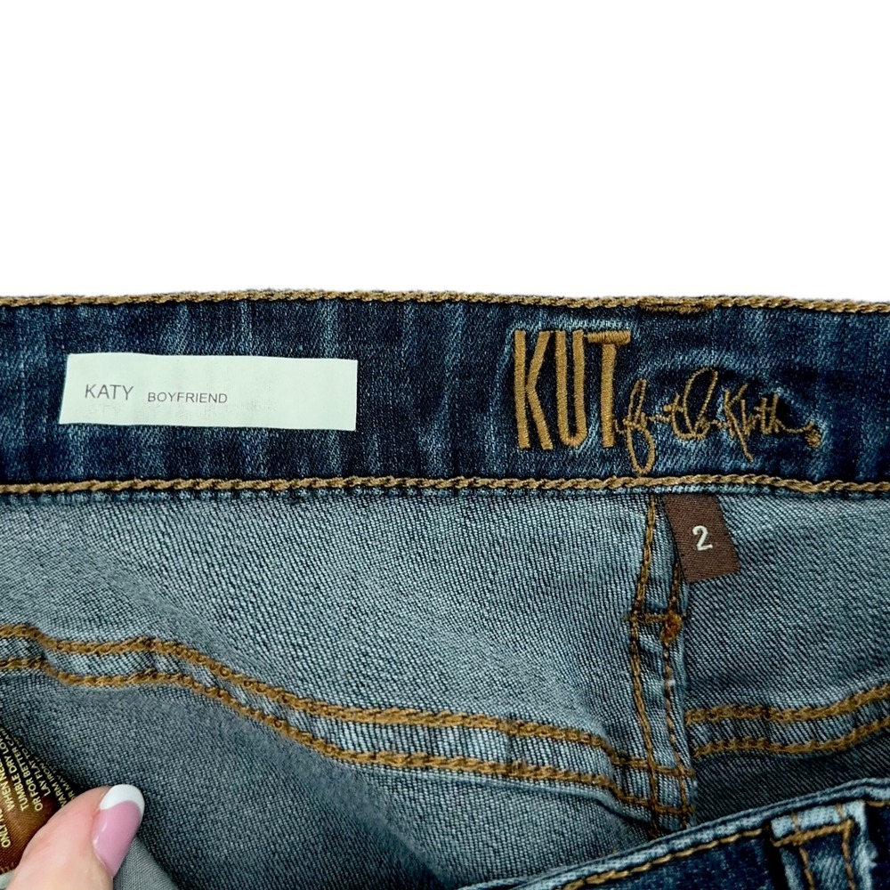 KUT from the Kloth Katy Boyfriend Jeans Dark Wash Denim‎ Womens Size 2 - Picture 3 of 7